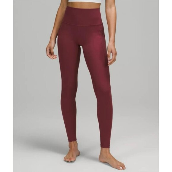 lululemon athletica Pants - Lululemon Align High-Rise Pant 28” Burgundy Size 4 Yoga Leggings